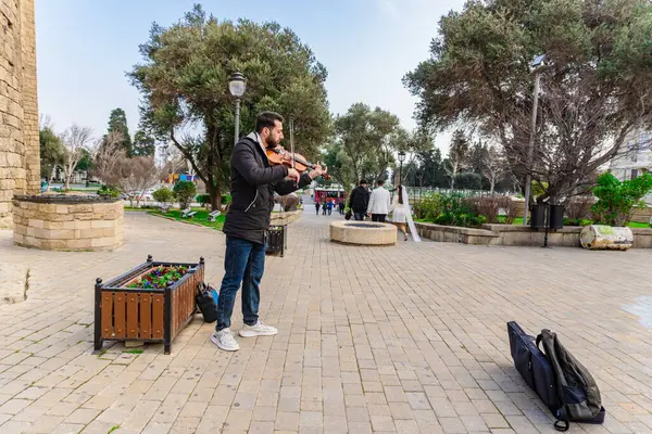 Fotoğraf Eski Şehir 'de (Icherisheher) çekilmiştir. Bakü, Azerbaycan.