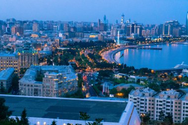 Seyahat ve tatil konsepti. Bakü, Azerbaycan.