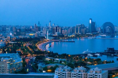 Seyahat ve tatil konsepti. Bakü, Azerbaycan.