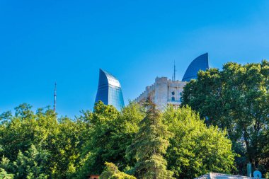 Seyahat ve tatil konsepti. Bakü, Azerbaycan.