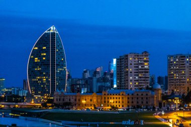 Seyahat ve tatil konsepti. Bakü, Azerbaycan.