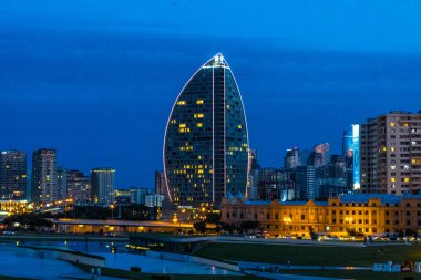 Seyahat ve tatil konsepti. Bakü, Azerbaycan.