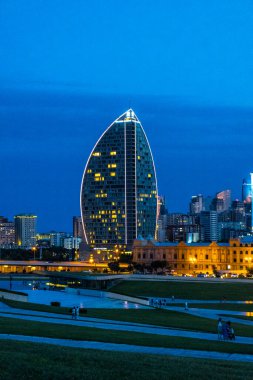 Seyahat ve tatil konsepti. Bakü, Azerbaycan.