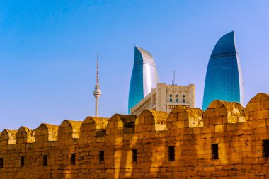 Fotoğraf Eski Şehir 'de (sözde Icherisheher) çekilmiştir. Bakü, Azerbaycan.