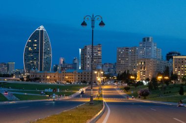 İnanılmaz ve güzel Bakü. Seyahat ve tatil konsepti.