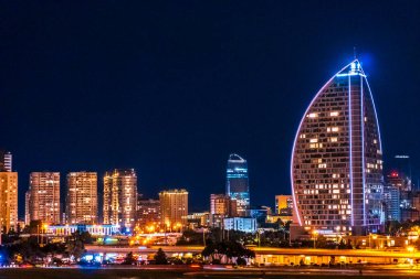 İnanılmaz ve güzel Bakü. Seyahat ve tatil konsepti.