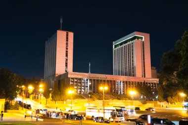 Bakü, Azerbaycan. Seyahat ve tatil konsepti.