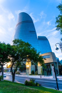 Alev Kulelerinin Manzarası. Bakü, Azerbaycan