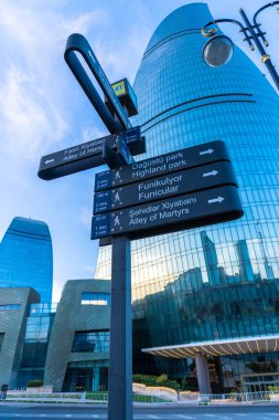 Alev Kulelerinin Manzarası. Bakü, Azerbaycan