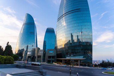 Alev Kulelerinin Manzarası. Bakü, Azerbaycan