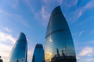 Alev Kulelerinin Manzarası. Bakü, Azerbaycan