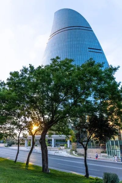 Alev Kulelerinin Manzarası. Bakü, Azerbaycan