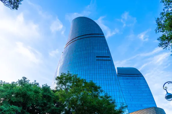 Alev Kulelerinin Manzarası. Bakü, Azerbaycan