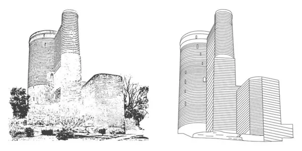 Kızlık kule vektör çizim