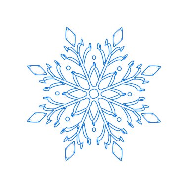 Mavi güzel kar tanesi vektör çizimi
