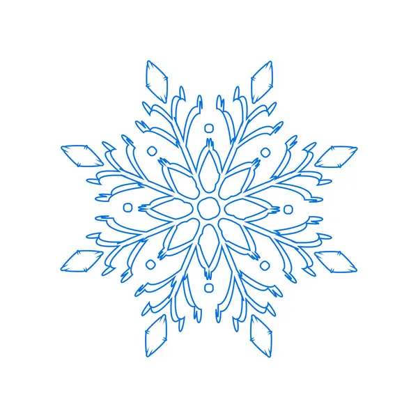 Mavi güzel kar tanesi vektör çizimi