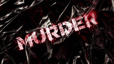 Suç kavramı. Kırmızı kanlı siyah metin.