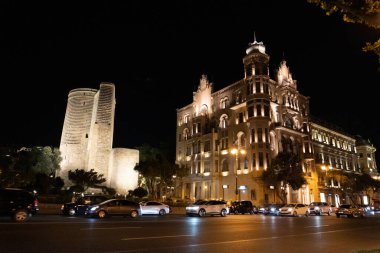 Seyahat ve tatil konsepti. Bakü, Azerbaycan.