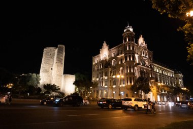 Seyahat ve tatil konsepti. Bakü, Azerbaycan.