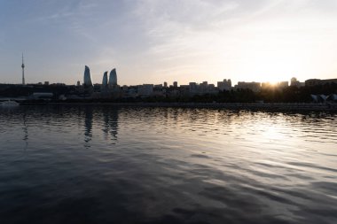 Seyahat ve tatil konsepti. Bakü, Azerbaycan.