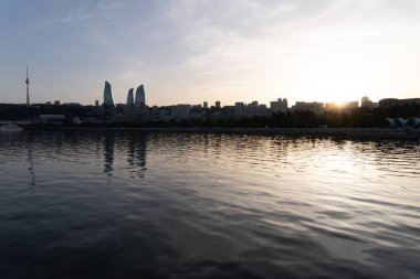 Seyahat ve tatil konsepti. Bakü, Azerbaycan.