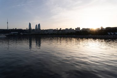 Seyahat ve tatil konsepti. Bakü, Azerbaycan.