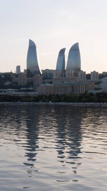 Seyahat ve tatil konsepti. Bakü, Azerbaycan.