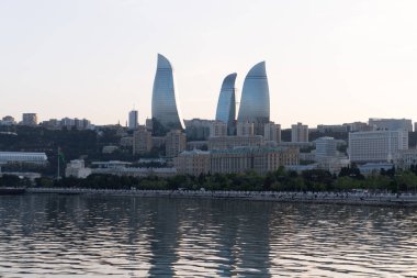 Seyahat ve tatil konsepti. Bakü, Azerbaycan.