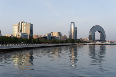 Seyahat ve tatil konsepti. Bakü, Azerbaycan.