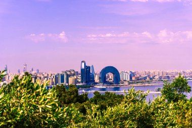 Seyahat ve tatil konsepti. Bakü, Azerbaycan.