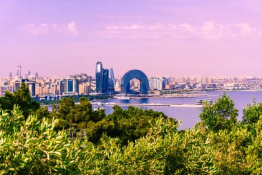 Seyahat ve tatil konsepti. Bakü, Azerbaycan.