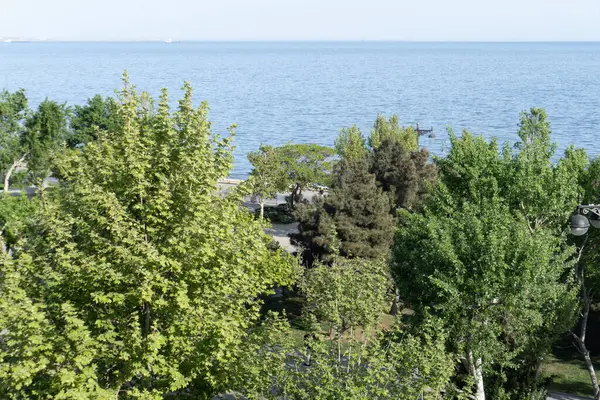 Seyahat ve tatil konsepti. Bakü, Azerbaycan.