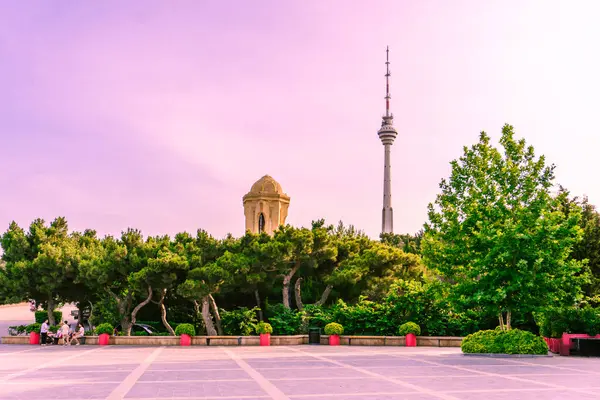 Seyahat ve tatil konsepti. Bakü, Azerbaycan.