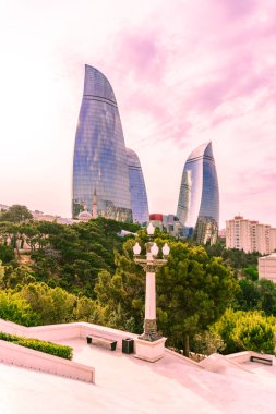 Seyahat ve tatil konsepti. Bakü, Azerbaycan.