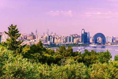 Seyahat ve tatil konsepti. Bakü, Azerbaycan.