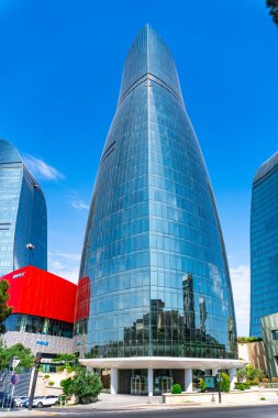 Seyahat ve tatil konsepti. Bakü, Azerbaycan.