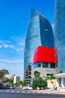 Seyahat ve tatil konsepti. Bakü, Azerbaycan.