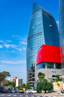 Seyahat ve tatil konsepti. Bakü, Azerbaycan.