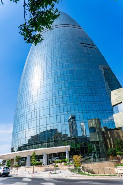 Seyahat ve tatil konsepti. Bakü, Azerbaycan.