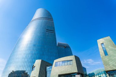 Seyahat ve tatil konsepti. Bakü, Azerbaycan.