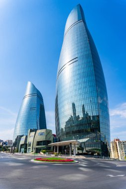 Seyahat ve tatil konsepti. Bakü, Azerbaycan.