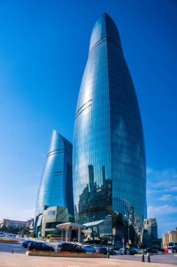 Seyahat ve tatil konsepti. Bakü, Azerbaycan.