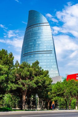 Seyahat ve tatil konsepti. Bakü, Azerbaycan.