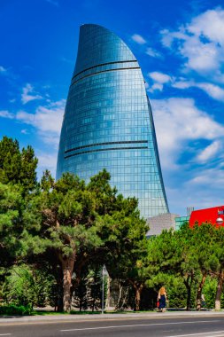 Seyahat ve tatil konsepti. Bakü, Azerbaycan.