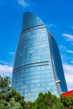 Seyahat ve tatil konsepti. Bakü, Azerbaycan.