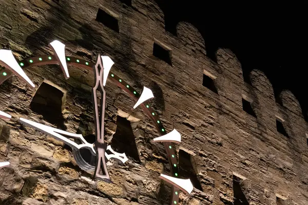 Bakü 'nün muhteşem gece manzarası.