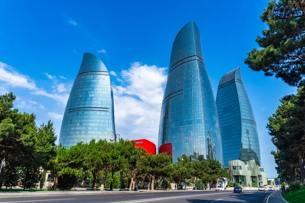 Seyahat ve tatil konsepti. Bakü, Azerbaycan.