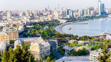 Seyahat ve tatil konsepti. Bakü, Azerbaycan.