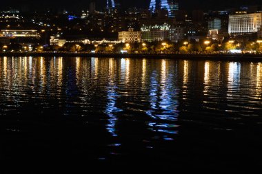 Bakü, Azerbaycan 'daki çarpıcı şehir manzarası.