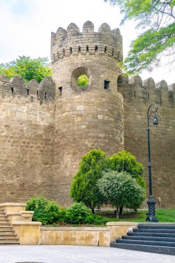 Bakü, Azerbaycan 'da eski bir kasaba. Tatil ve seyahat konsepti.